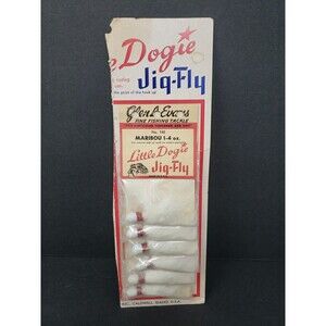 Glen L Evans Little Dogie Jig Fly NOS VTG 1950s On Original Card Display #748 WH